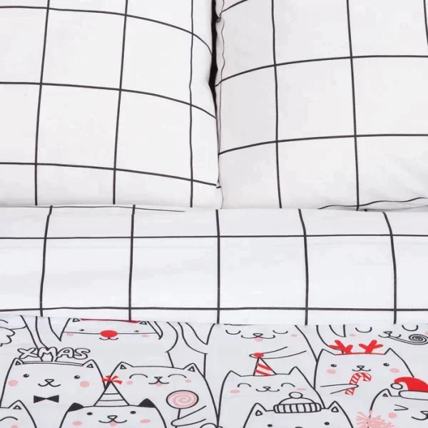 Постельное белье Этель 1.5 сп Xmas cat 143*215 см, 150*214 см, 70*70 см - 2 шт