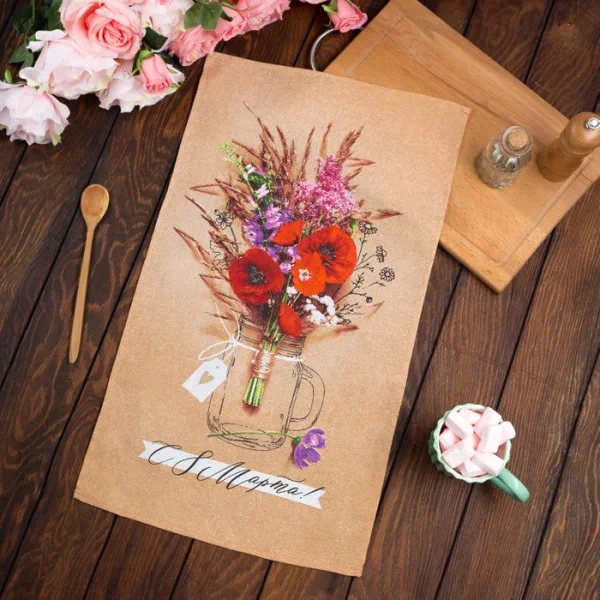 Полотенце кухонное « С 8 марта» 34*60 см