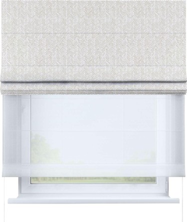 Римская штора «Кортин» день-ночь «Узор «Ёлочка» бежевый»