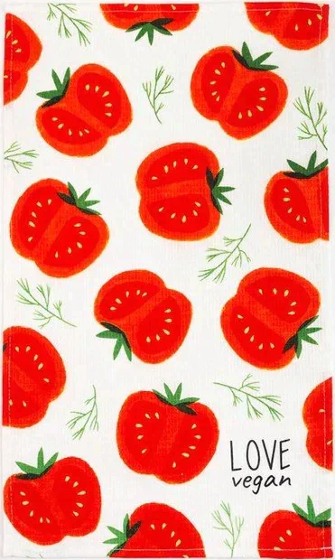 Набор кухонных полотенец Доляна Love vegan, 35х60см-4шт, 100% хл