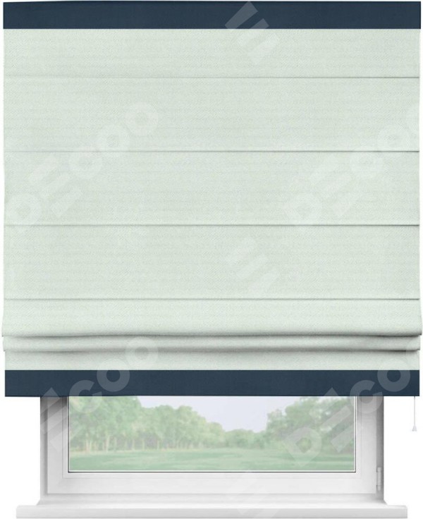 Римская штора «Кортин» с кантом Горизонт, для проема, ткань блэкаут однотонный дымчато-молочный