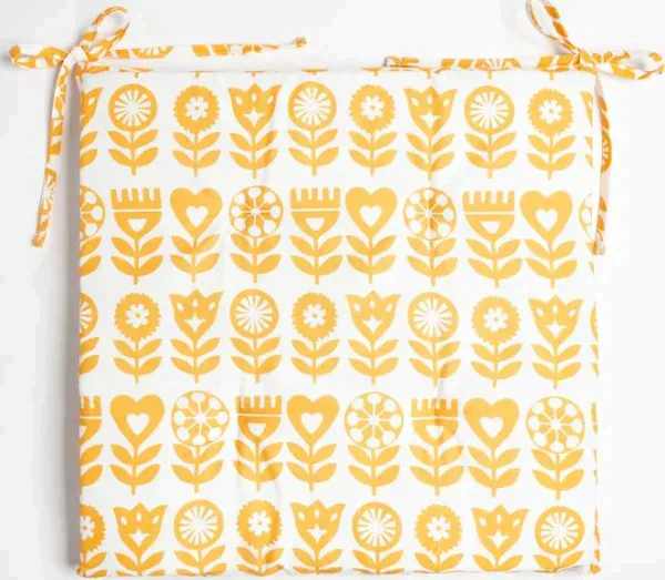 Сидушка на стул Этель Yellow garden 42х42см, 100% хл, 190 г/м2