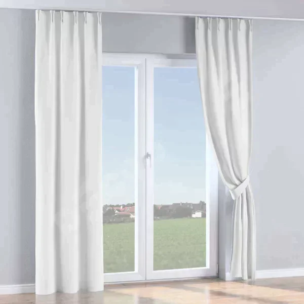 Комплект штор лён белоснежный, на тесьме «Кустик»