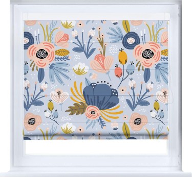 Римская штора «Кортин» кассетная «Волшебные цветы»