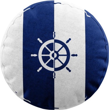 Подушка круглая Cortin «Полоски и штурвалы»