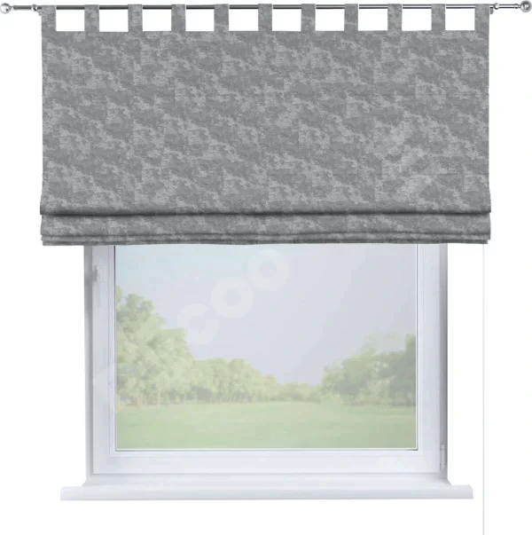 Римская штора «Кортин», софт мрамор серый, на петлях