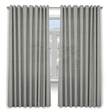 Шторы на люверсах ткань лён кашемир серый
