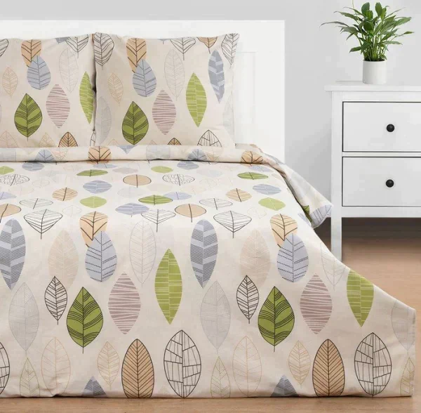 Постельное бельё "Этель" 1.5 сп Foliage 143*215 см, 150*214 см, 70*70 см -2 шт, бязь
