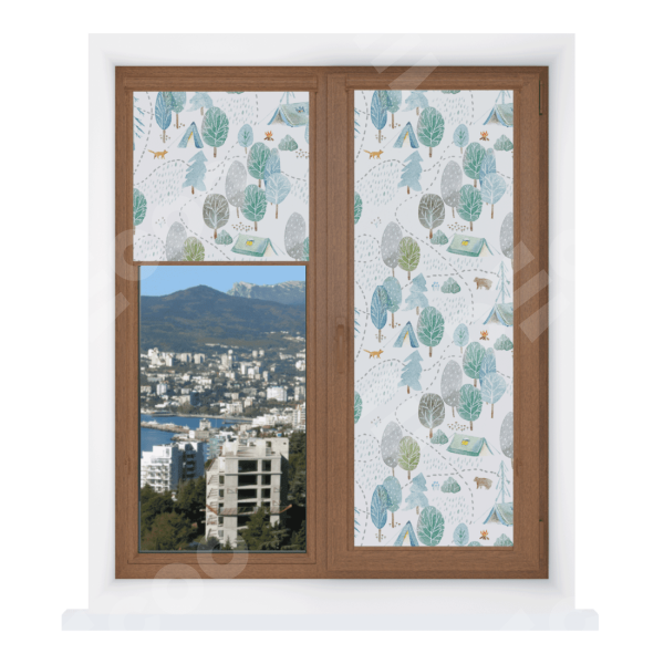 Рулонная штора Уни 2 с принтом Лесистая местность