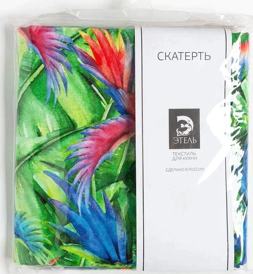 Скатерть Этель «Попугай», 150×220 см, репс, пл. 130 г/м², 100% хлопок