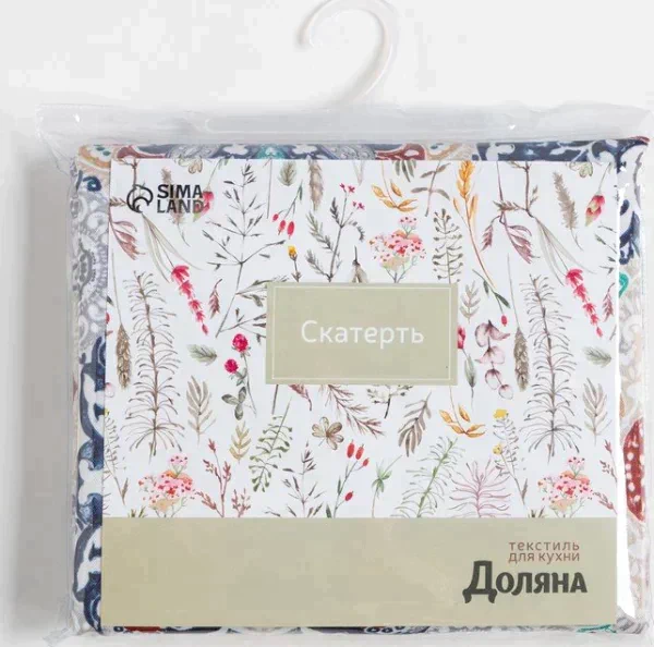 Скатерть Доляна «Узоры» 145х250 см, 100% п/э
