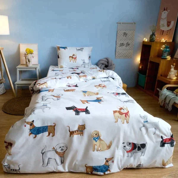 Постельное бельё Этель 1.5 сп Dog party, 143*215 см, 150*214 см, 50*70 см -1 шт,100% хлопок, бязь