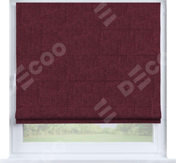 Римская штора «Кортин» на створку, ткань лён кашемир цвет бордовый