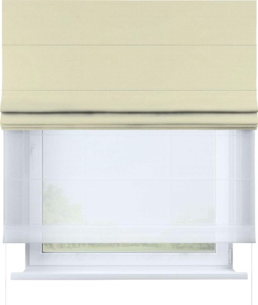 Римская штора «Кортин» день-ночь, ткань блэкаут однотонный, бежевый