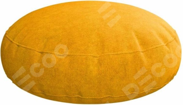 Подушка круглая Cortin вельвет желтый