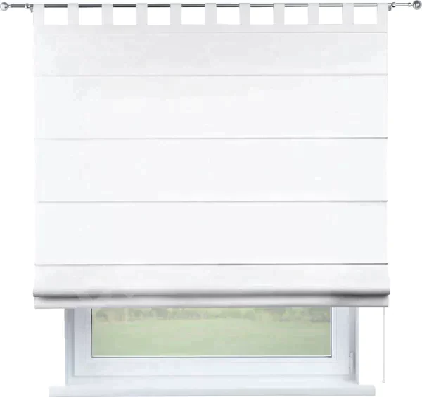Римская штора на петлях «Кортин», ткань вельвет белоснежный