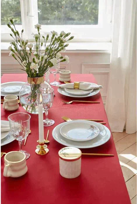 Скатерть "Этель" Elegance 150*110 +/-3см, цв.бордовый, пл. 192 г/м2, хл с ВГМО