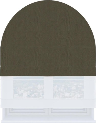 Римская штора «Кортин» день-ночь для арочного проёма, блэкаут однотонный цвет кофейный