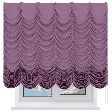 Французская штора «Кортин», вельвет лиловый