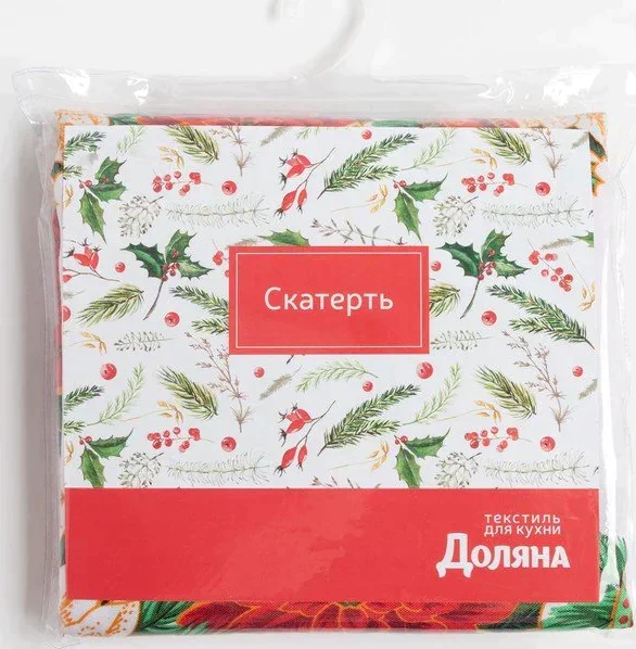 Скатерть Доляна «Новый год: Процветания в Новом году» 145×260 см, 100% п/э