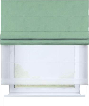 Римская штора «Кортин», блэкаут однотонный ментоловый, день-ночь