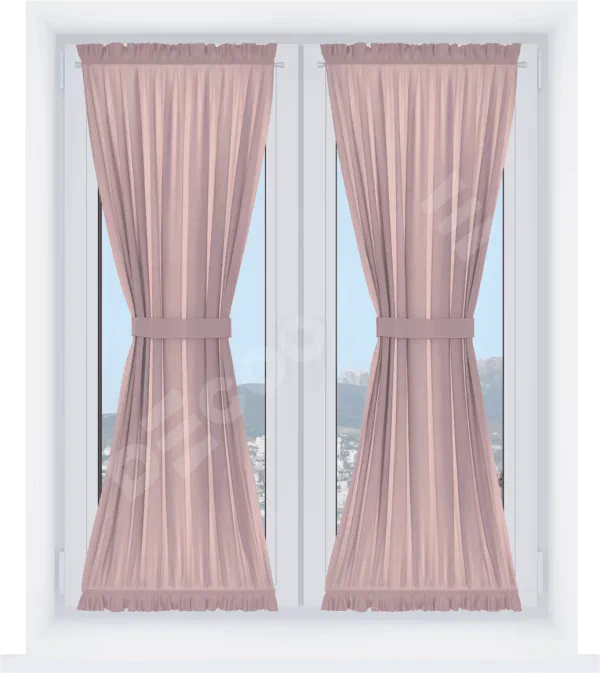 Штора песочные часы «Кортин», ткань вельвет розовая пудра