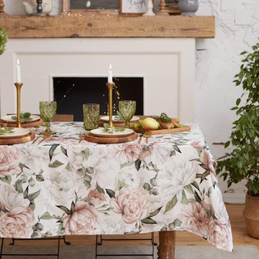 Скатерть "Этель" Пионы 149х220см, 100% хл, саржа 190 г/м2