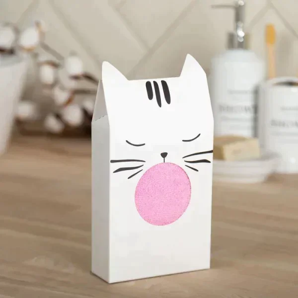 Полотенце подарочное Экономь и Я «Котик» 30*60 см, розовый, 100% хл, 320 г/м2