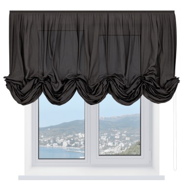 Австрийская штора «Кортин», ткань лён тёмно-коричневый