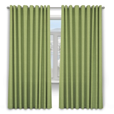 Шторы ткань лён димаут, салатовый