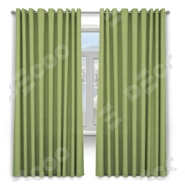 Шторы ткань лён димаут, салатовый