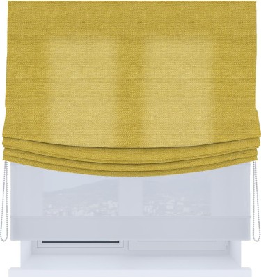 Римская штора «Кортин», день-ночь с мягкими складками, лён светло-салатовый