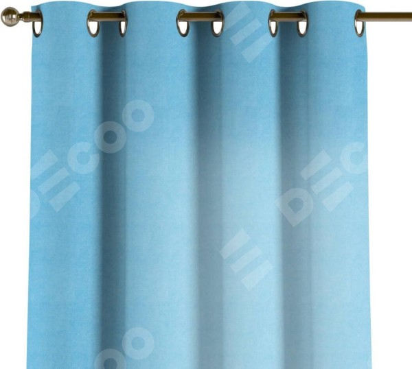 Комплект штор на люверсах вельвет голубой