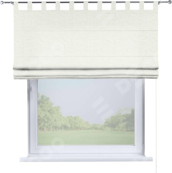 Римская штора на петлях «Кортин», ткань лён молочный