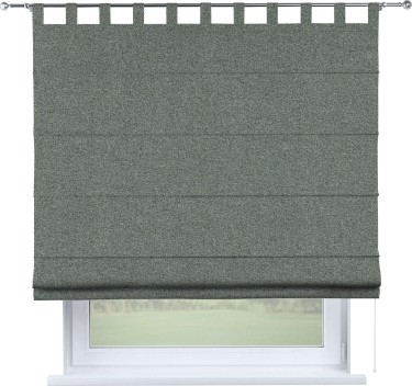 Римская штора на петлях «Кортин», ткань лён блэкаут, серый