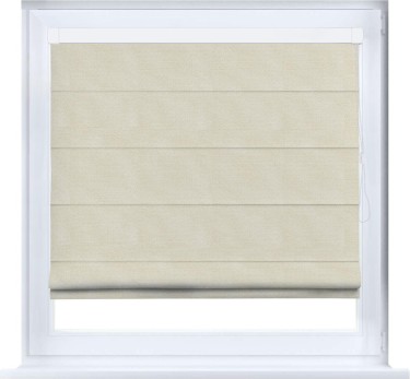 Римская штора «Кортин» кассетная, ткань лён димаут, бежевый