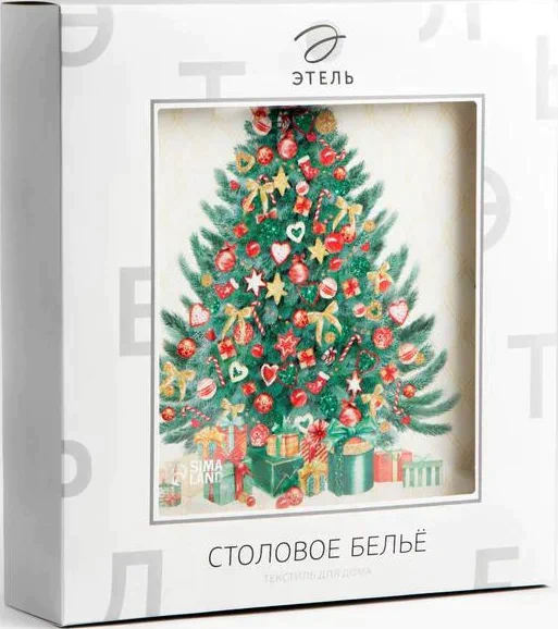 Скатерть "Этель" Golden Christmas  d=215 +/- 2см с ГМВО, 100%хл, саржа 190 гр/м2