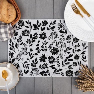 Салфетка "Этель" Flowers black 30х45 см вид 2, 100% пэ, 370 г/м2