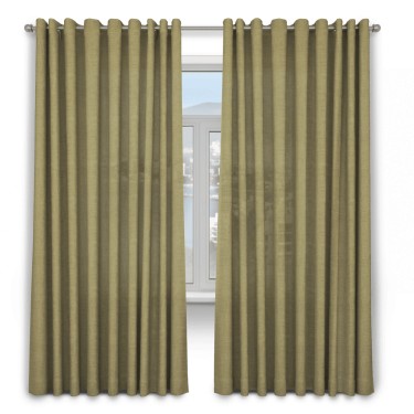 Шторы на люверсах, из ткани лён, коричневого цвета