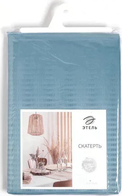 Скатерть Этель Shine 150*250 +/-3см, цв.серо-синий, пл. 192 г/м2, хл с ВГМО
