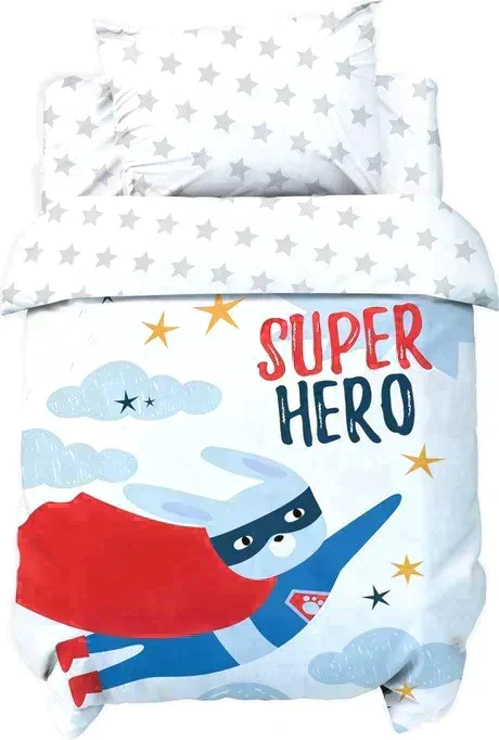 Постельное бельё детское Крошка Я "Super hero", 112х147 см, 60х120+20 см, 40х60 см, 100% хлопок