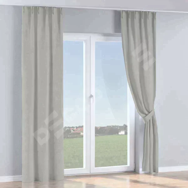 Комплект штор на тесьме «Кустик», ткань блэкаут с блеском тёмно-серый