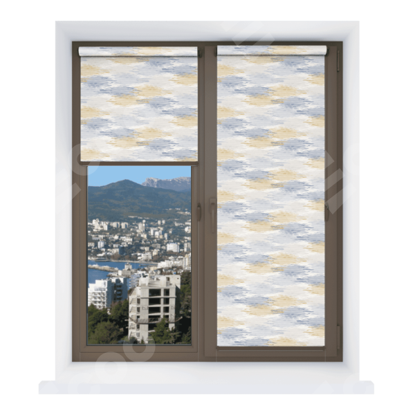 Рулонная штора Мини с принтом Полосатая волна