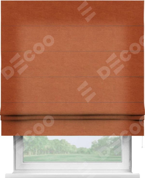 Римская штора «Кортин», вельвет терракотовый
