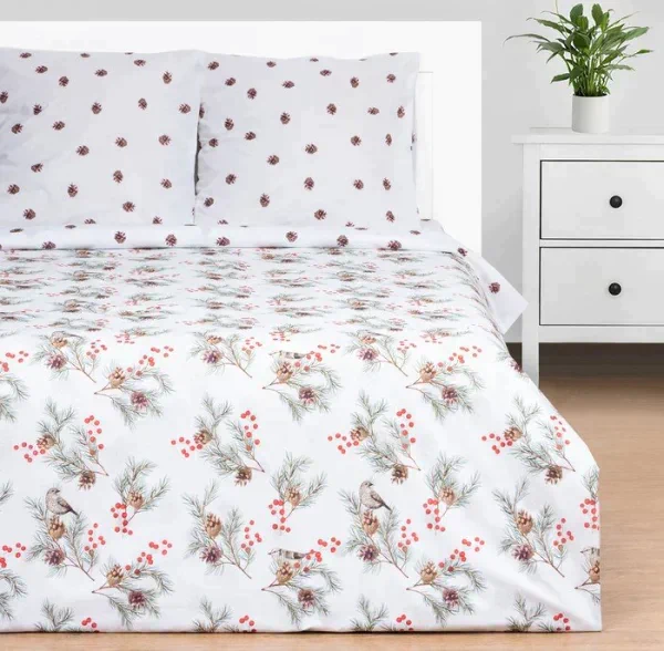 Постельное бельё Этель Евро Spruce branches 200х217 см, 220х240 см, 70х70 см -2 шт, поплин 125 г/м2