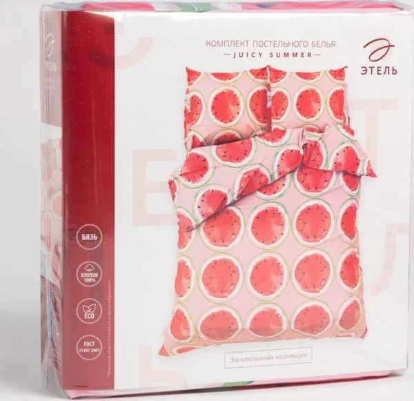 Постельное бельё «Этель» 1.5 сп Juicy summer 143*215 см, 150*214 см, 70*70 см - 2 шт