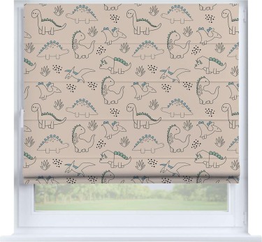 Римская штора «Кортин» на створку «Динозаврики»