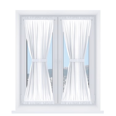 Штора песочные часы «Кортин», ткань вельвет белый