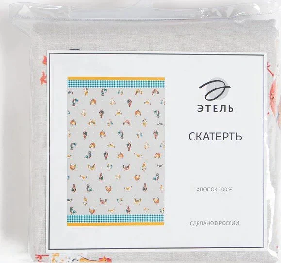 Скатерть пасхальная, Этель Chicken Ranch 220х147 см, 100% хлопок, репс 210 г/м2