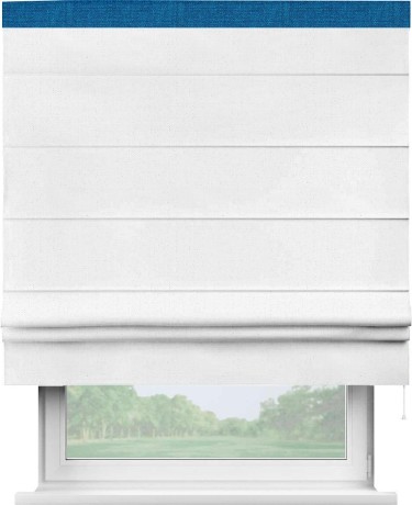 Римская штора «Кортин» с кантом Кинг, для проема, лён цвет белый